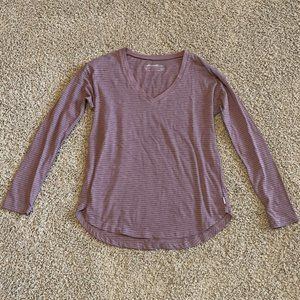 Purple/Mauve Striped Eddie Bauer Shirt XS